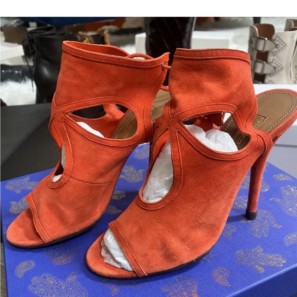 Aquazzura Suede Cutout Accent Pumps SZ 35